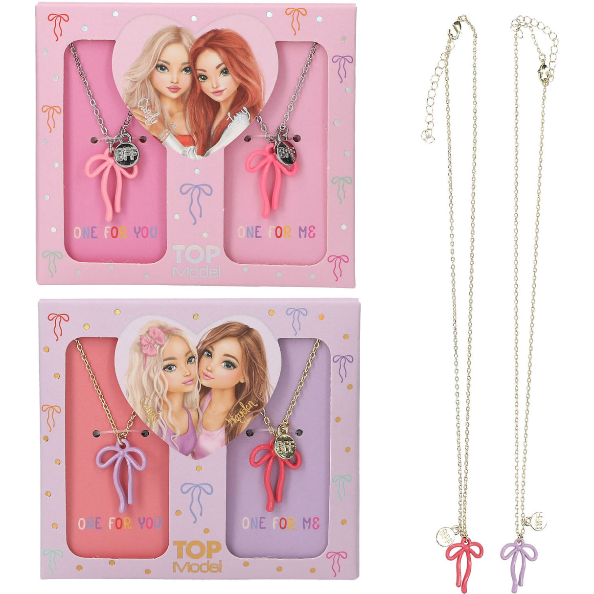 TOPModel BFF Necklace Set With Bow Assorted