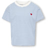 kids ONLY Cloud Dancer Open Air Y/D Stripes / Red Heart Kogpisa Maiken Life Crop Ss Onl Jrs Noos