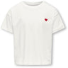 kids ONLY Cloud Dancer Heart Emb./Equestian Red Kogmaiken Life Cropheart Ss Top Jrs Noos