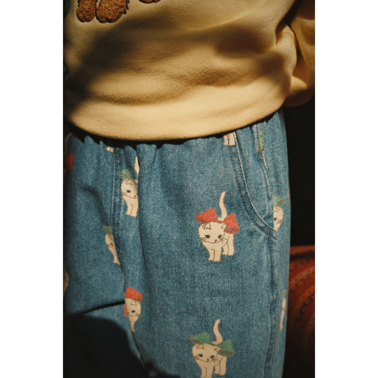 Konges Sløjd Bow Kitty Denim Magot Slit Pants Gots