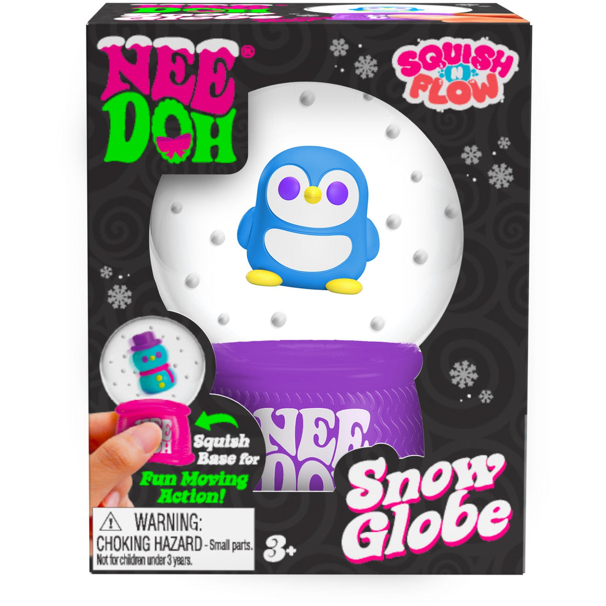 NeeDoh Squish N Flow Snow Globe 3 Asst. CDU
