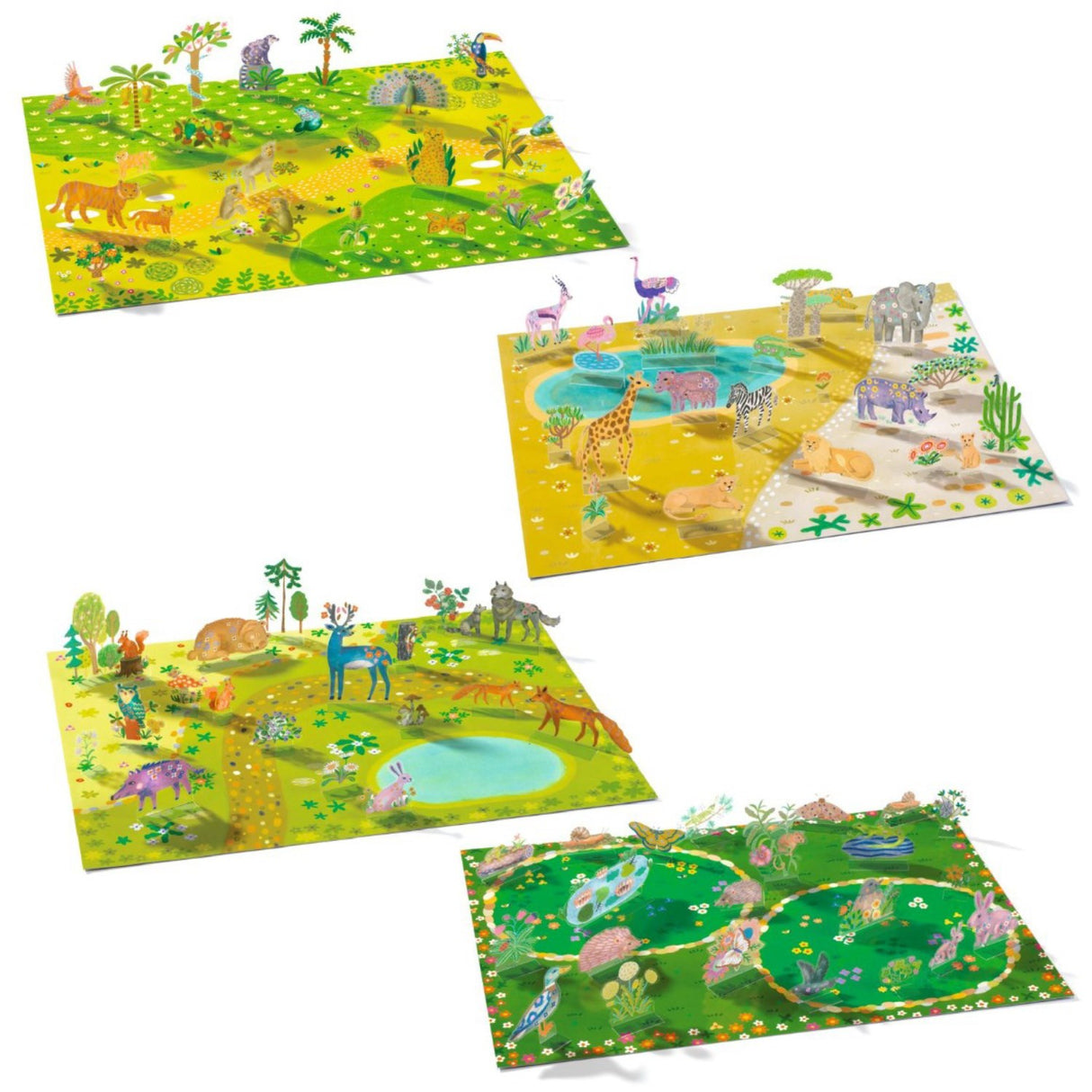 Djeco 크리에이티브 스탠딩 스티커, 동물