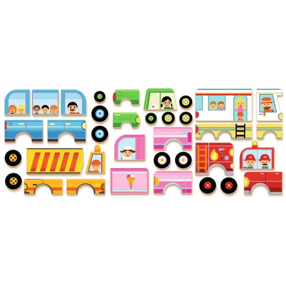 Djeco Inzebox 자석 다리, 차량