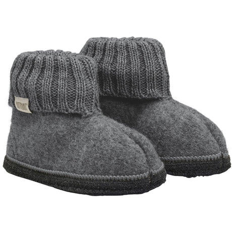 Huttelihut Medium Grey Melange Slippers Wool