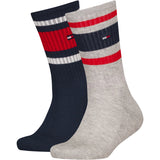 Tommy Hilfiger Grey Melange Th Kids Sock 2P Sport Stripe