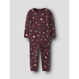Name It Burgundy Xmas AOP Nmnvismas Ls Nightset