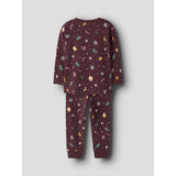 Name It Burgundy Xmas AOP Nmnvismas Ls Nightset