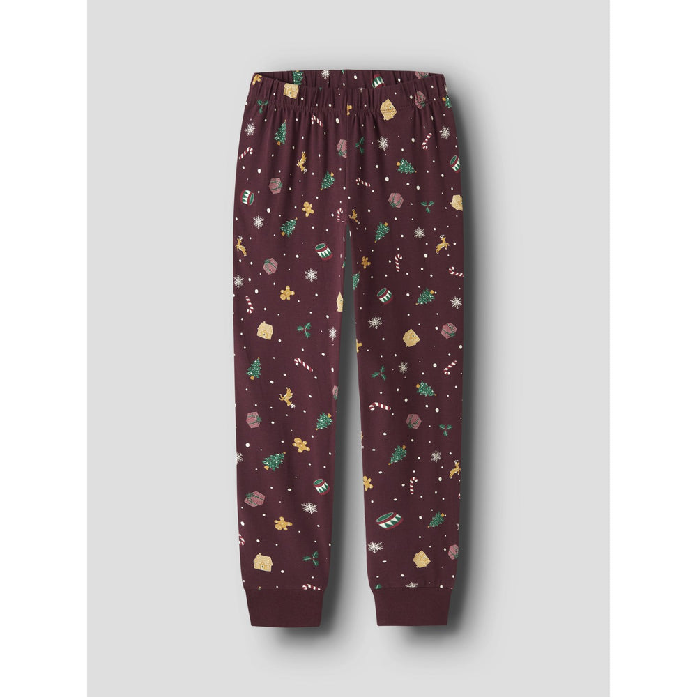 Name It Burgundy Xmas AOP Nknvismas Ls Nightset