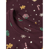 Name It Burgundy Xmas AOP Nknvismas Ls Nightset