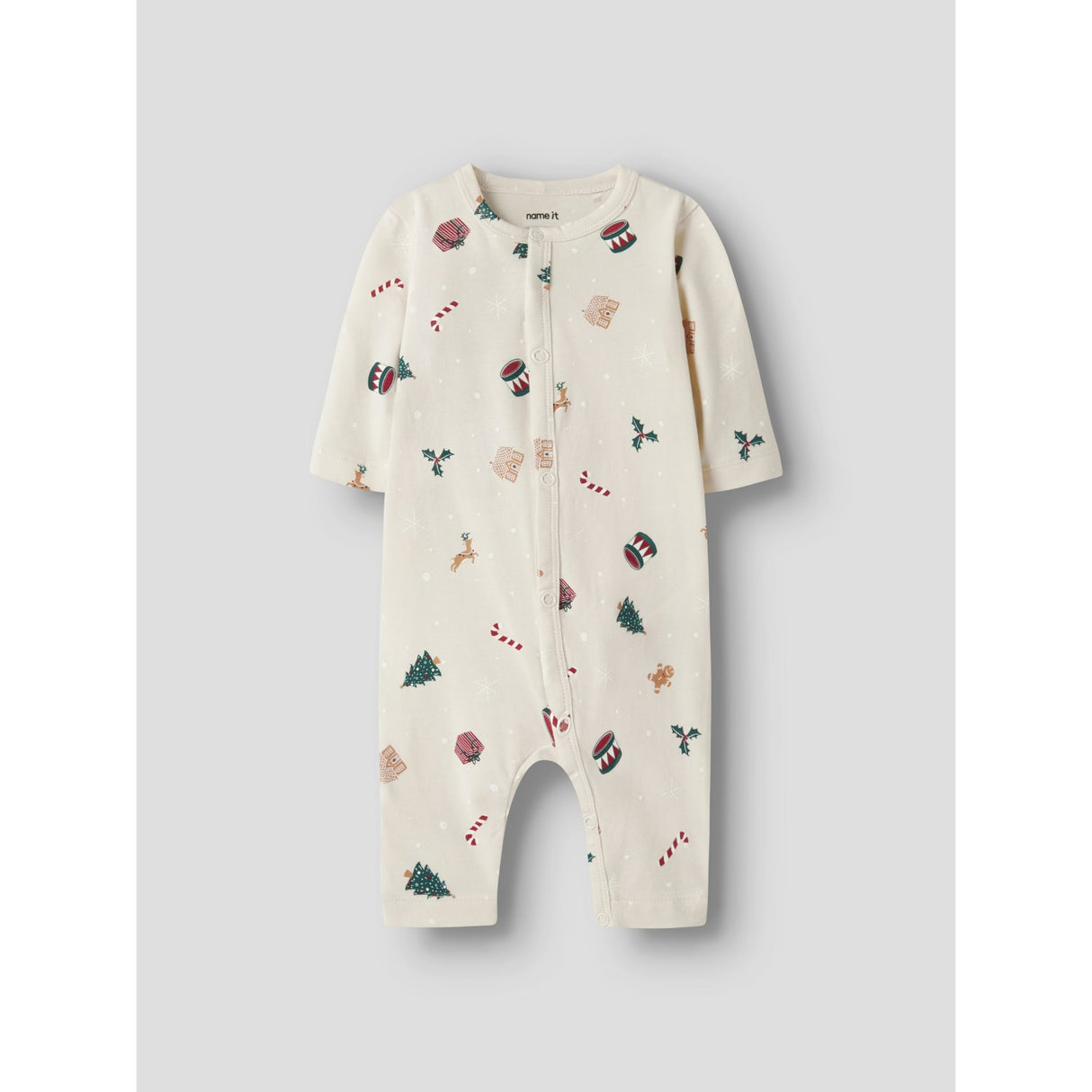 Name It Whitecap Gray Xmas AOP Nbnvismas Ls Nightsuit