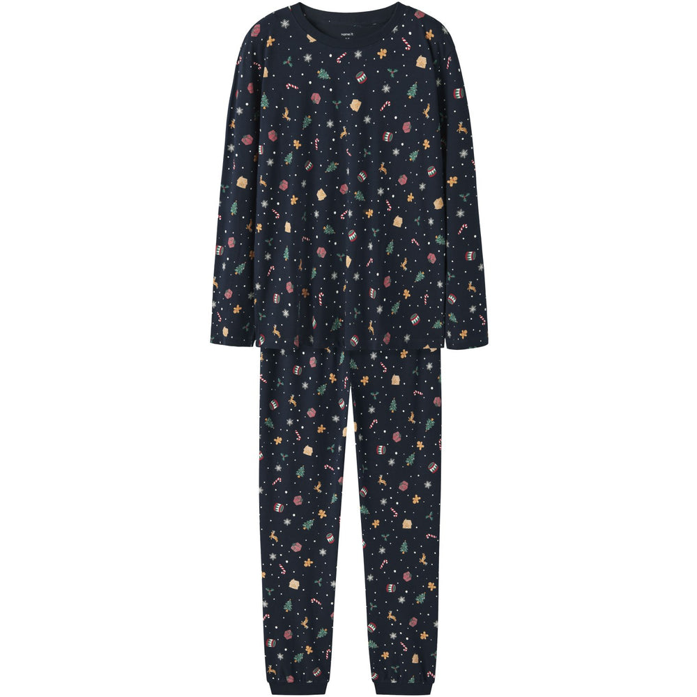 Name It Navy Blazer Xmas AOP Navy Nanvismas Ls Nightset Adult