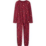 Name It Jester Red Xmas AOP Red Nanvismas Ls Nightset Adult