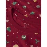 Name It Jester Red Xmas AOP Red Nanvismas Ls Nightset Adult