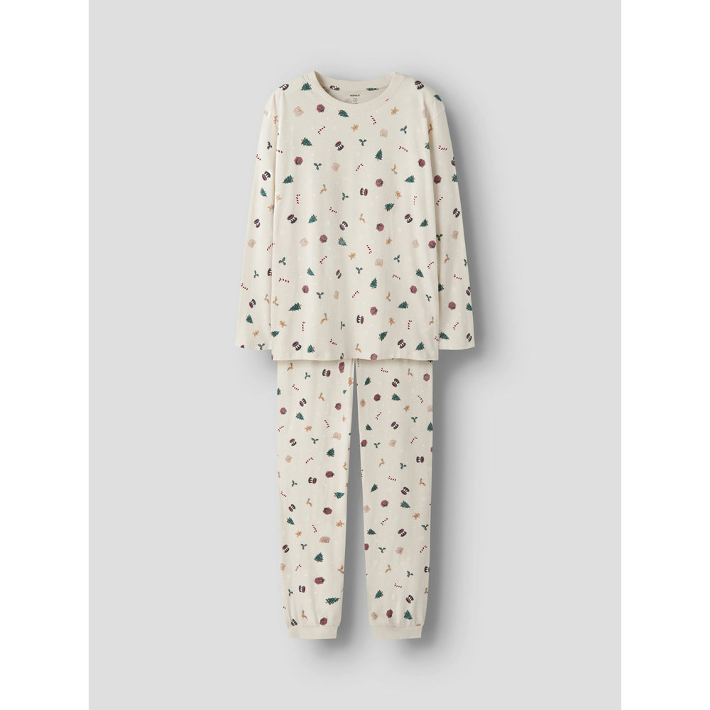 Name It Whitecap Gray Xmas AOP Nanvismas Ls Nightset Adult