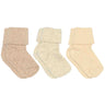 Mp Danmark Creme Melange Cotton Rib Baby Socks - 3-pack