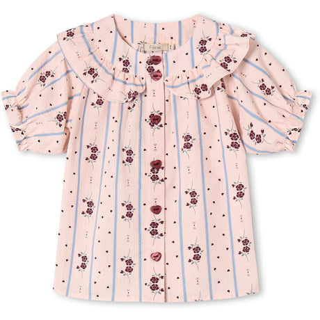Fliink Chalk Pink Aop Colombe Ss Blouse