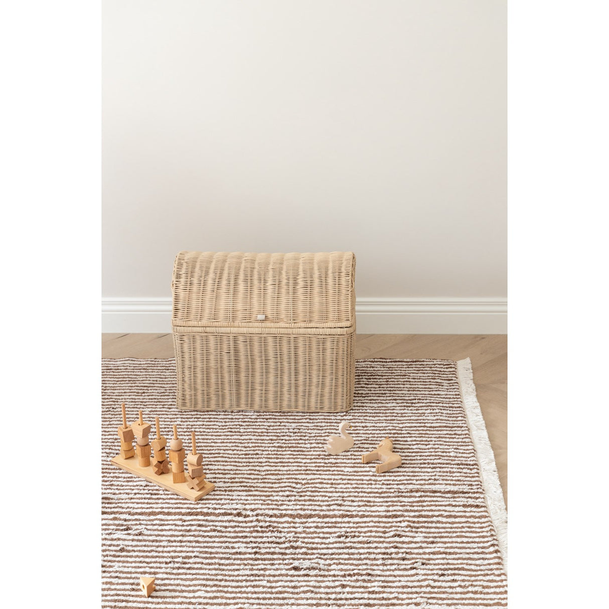 KAS Kopenhagen Brow & Nautral Brown Stripes Rug 140X200