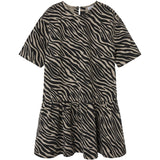 Name It Cement Black Zebra Nkfzebra Twill Ss Dress 4003-Td D