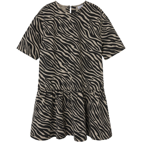 Name It Cement Black Zebra Nkfzebra Twill Ss Dress 4003-Td D