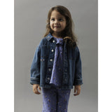 Name It Dark Blue Denim Flower Emb Nmfkara Emb Dnm Jacket 1224-Fr