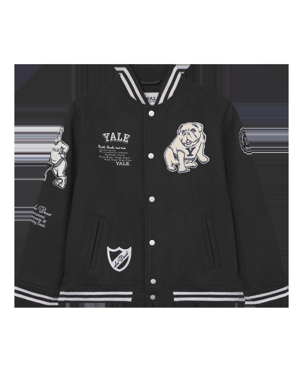 Les Deux Kids Black/Black Yale Wool Varsity Jacket KIDS