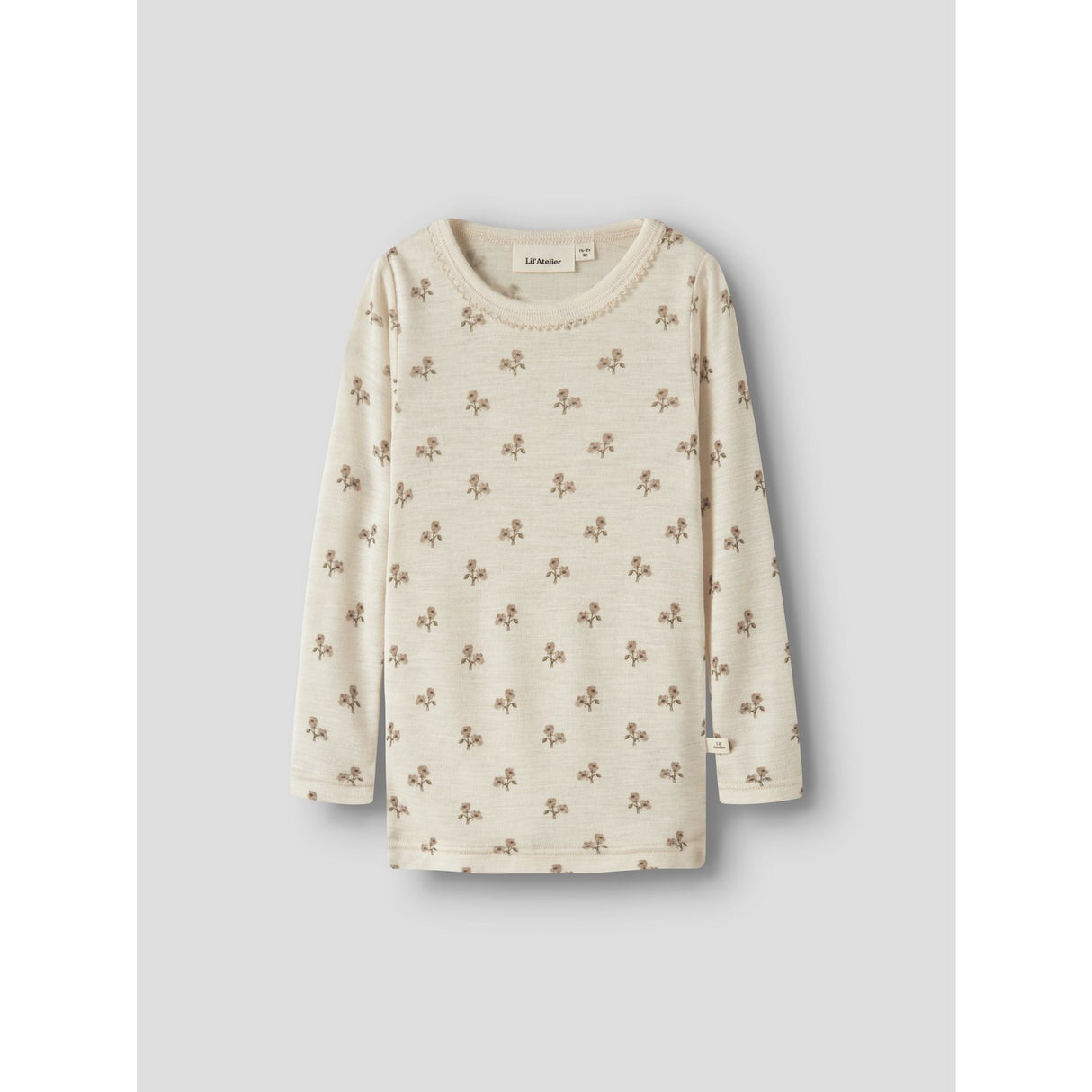 Lil'Atelier Turtledove Flower Nmfnalu Wo/Mo Ls Slim Top Lil