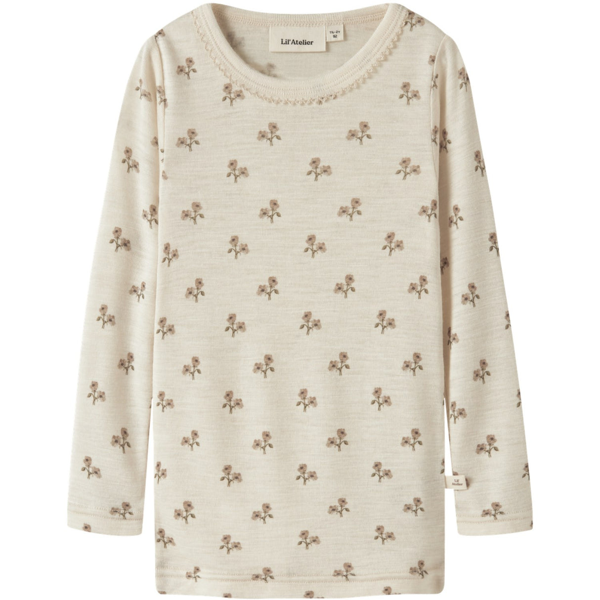 Lil'Atelier Turtledove Flower Nmfnalu Wo/Mo Ls Slim Top Lil