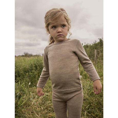 Lil'Atelier Sepia Tint Melange Nmnnilo Wo/Mo Ls Slim Top Lil