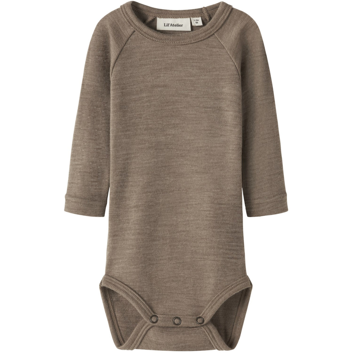 Lil'Atelier Sepia Tint Melange Nbnnester Wool Ls Slim Body Lil