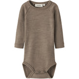 Lil'Atelier Sepia Tint Melange Nbnnester Wool Ls Slim Body Lil