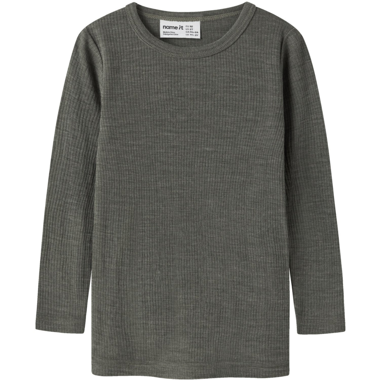 Name It Mulled Basil Nmnwax Wool Rib Ls Top Noos