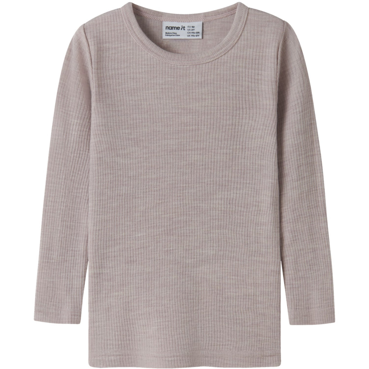 Name It Violet Ice Nmnwax Wool Rib Ls Top Noos