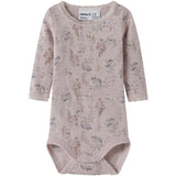 Name It Violet Ice Flowers + Leafs Nbfwang Wool Needle Ls Body Noos