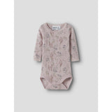 Name It Violet Ice Flowers + Leafs Nbfwang Wool Needle Ls Body Noos