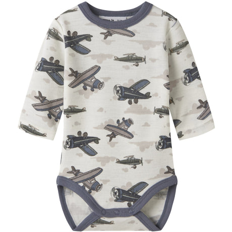 Name It Snow White Airplanes Nbmwillitus Wool Ls Body