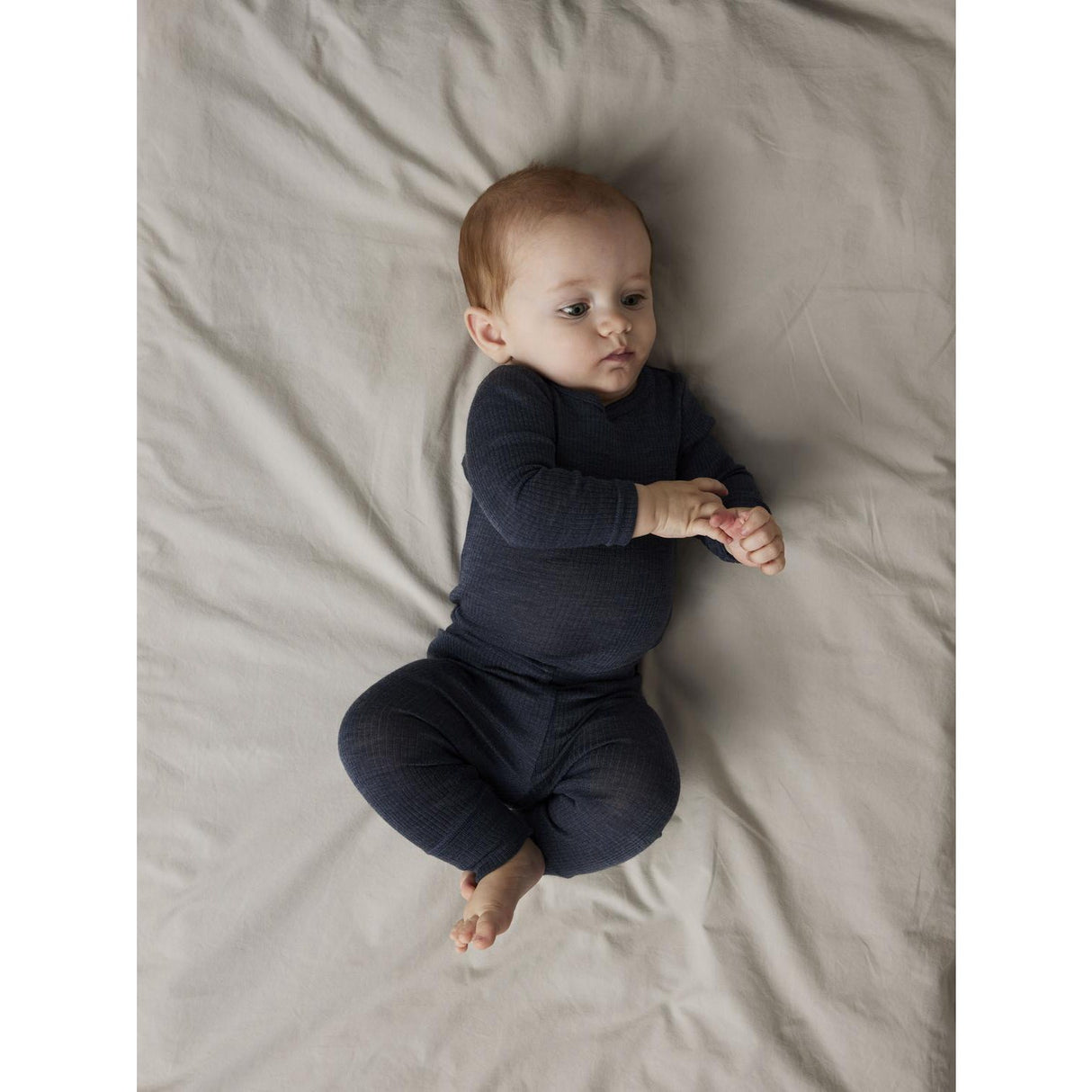 Name It Ombre Blue Wang Wool Needle Long Johns Solid Noos