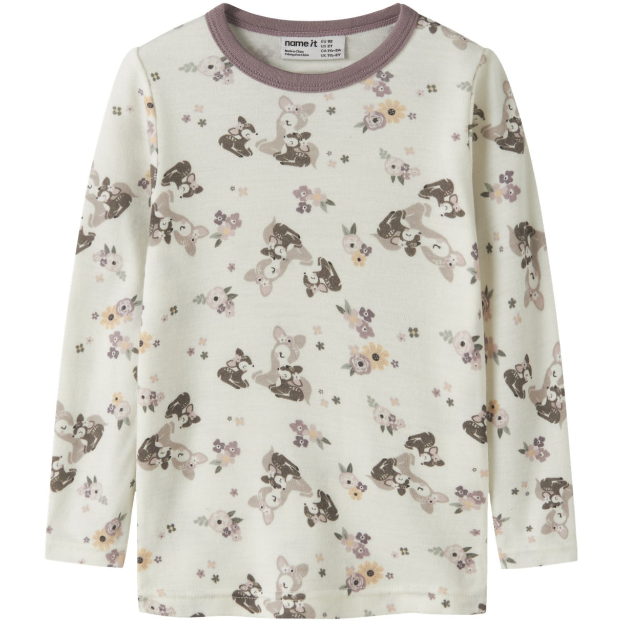 Name It Snow White Bambi + Flower Nmfwillit Wool Ls Top