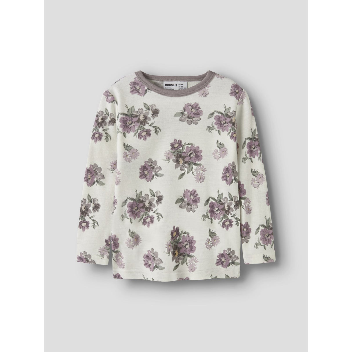 Name It Snow White Flower Bouquet Nmfwillitus Wool Ls Top