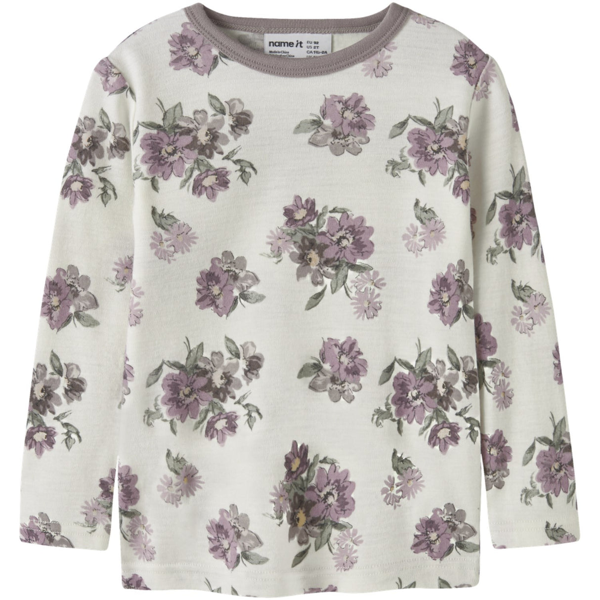 Name It Snow White Flower Bouquet Nmfwillitus Wool Ls Top