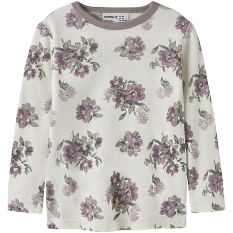 Name It Snow White Flower Bouquet Nmfwillitus Wool Ls Top