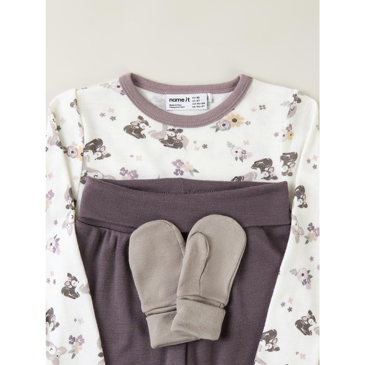 Name It Snow White Bambi + Flower Nmfwillit Wool Ls Top