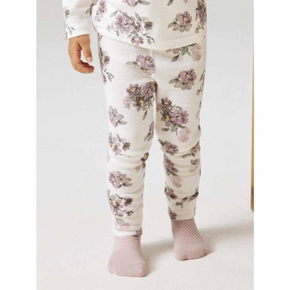 Name It Snow White Flower Bouquet Nmfwillitus Wool Leggings