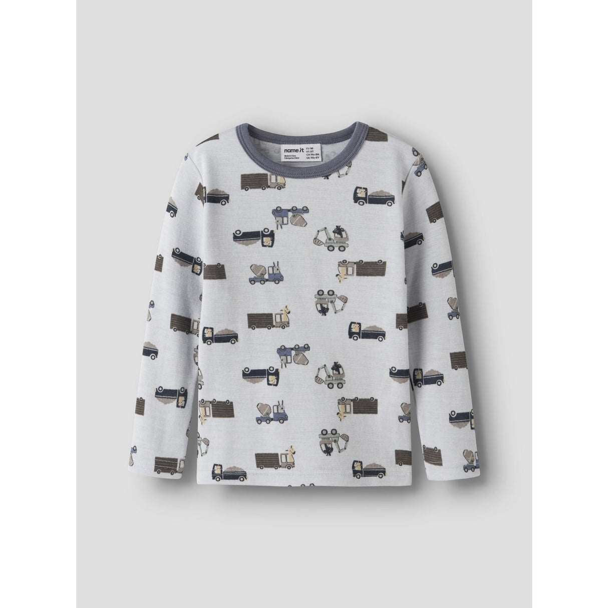 Name It Arctic Ice Animals At Work Nmmwillit Wool Ls Top