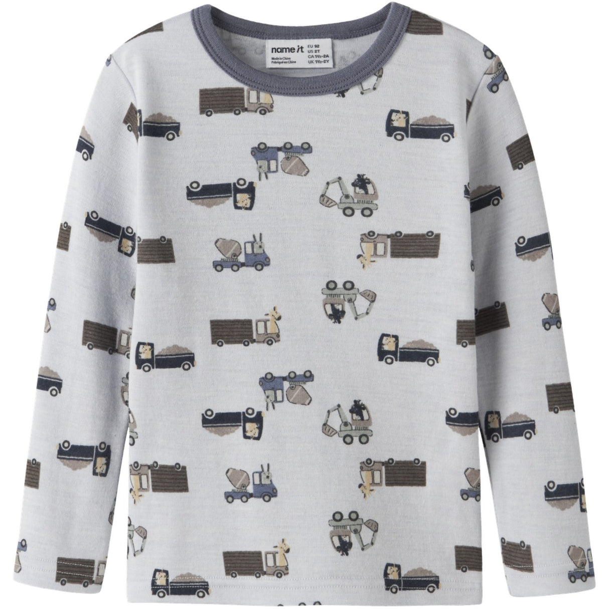 Name It Arctic Ice Animals At Work Nmmwillit Wool Ls Top
