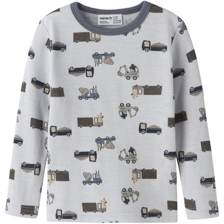 Name It Arctic Ice Animals At Work Nmmwillit Wool Ls Top