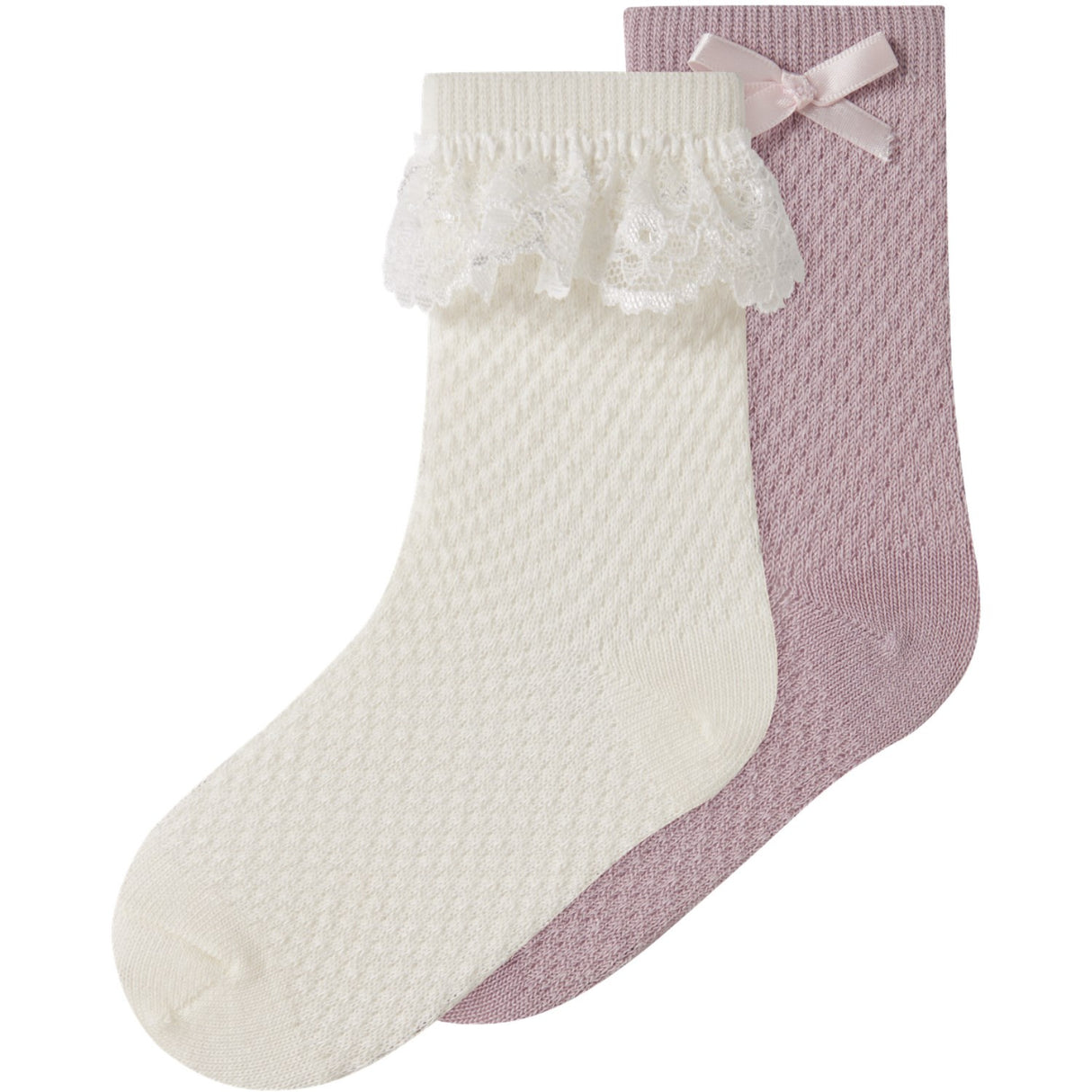 Name It Violet Ice Nmfwakma Wo/Bl Structure 2P Socks
