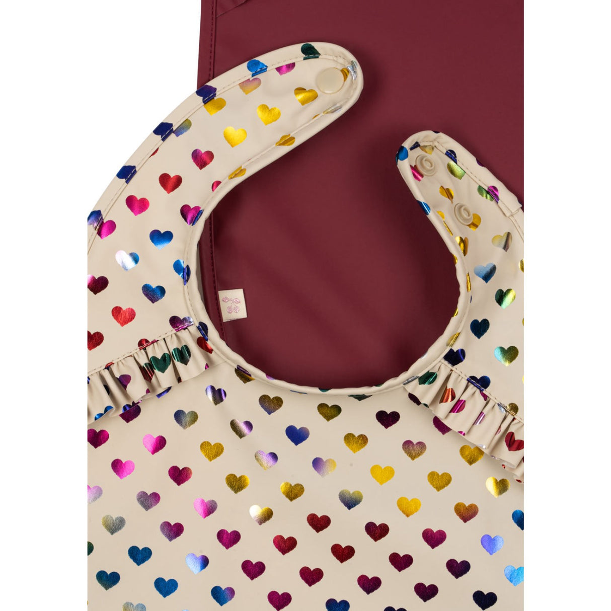 Konges Sløjd Coeur Glitter/Sangria 2 Pack Glitter Dinner Bib With Frill