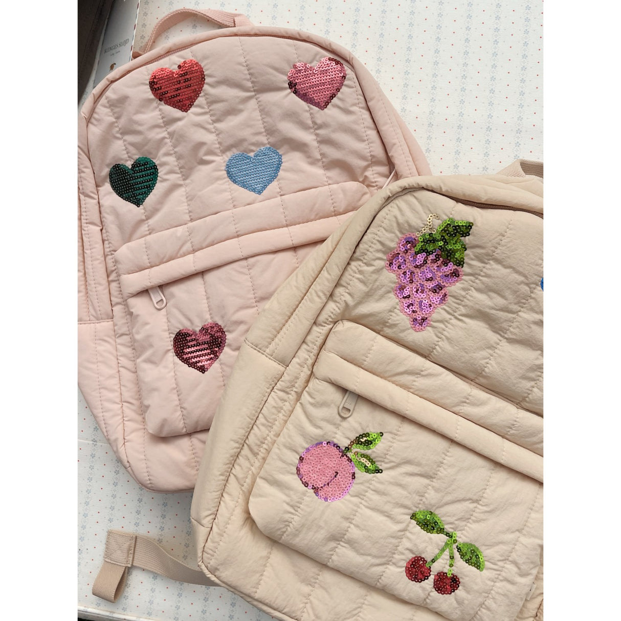 Konges Sløjd Cameo Rose Juno Quilted Sequin Backpack Midi