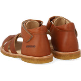Angulus Sandal w. Closed Toe and Velcro Cognac