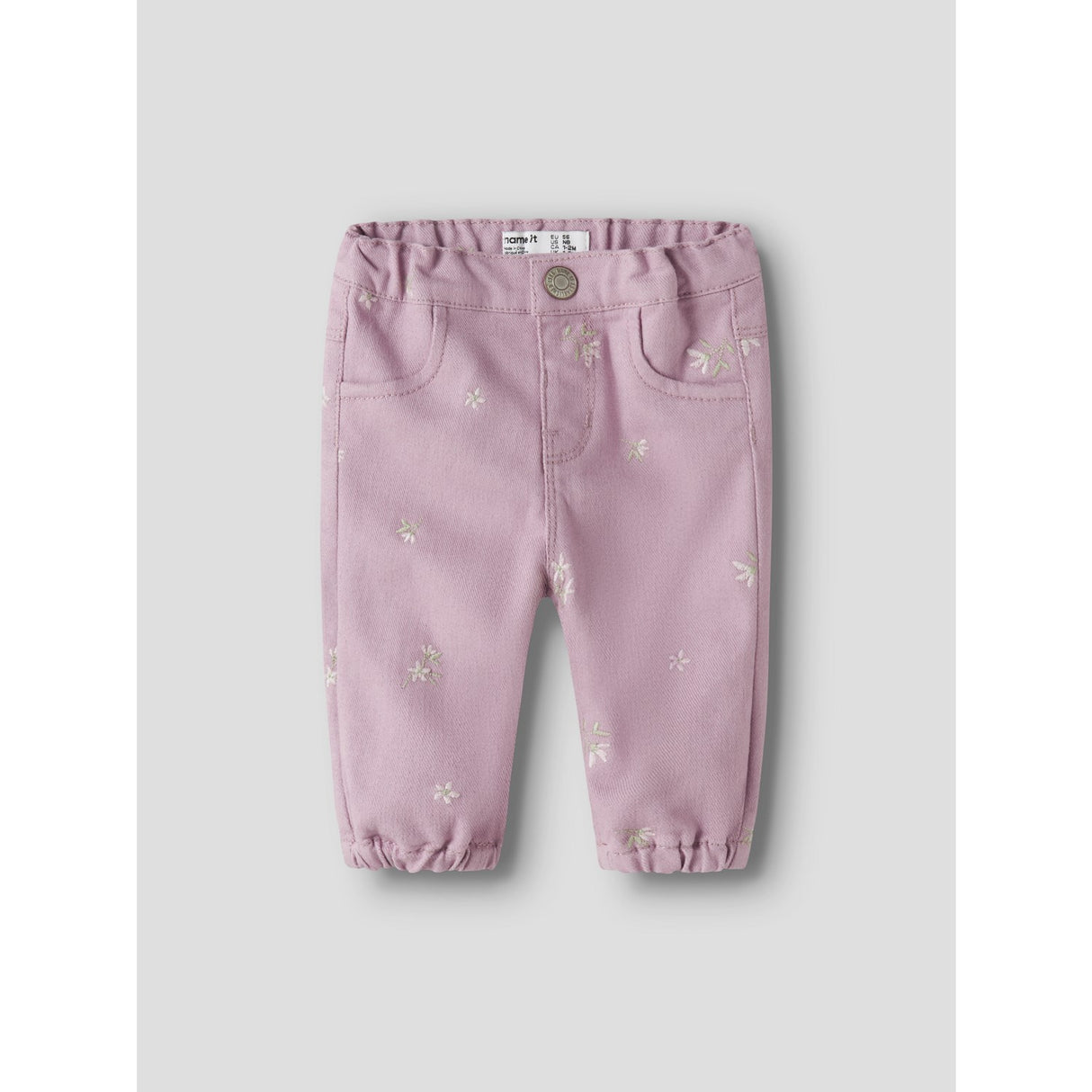 Name It Dawn Pink Flower Emb Nbfrose Loose R Twi Pants 1717-Yf B